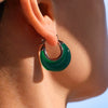 Wholesale Women's Fashion Ol Style U Shaped Earrings Made Of Stainless Steel And Resin With Electroplating And Color Retaining Ear Buckle