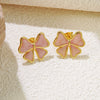Wholesale Women's Fashion Ol Wind Earrings In Bow Shape Made Of Stainless Steel With Electroplating