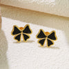 Wholesale Women's Fashion Ol Wind Earrings In Bow Shape Made Of Stainless Steel With Electroplating
