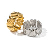 Wholesale Women's Fashion Open Love Ring In Stainless Steel With Geometric Design And Electroplating