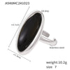 Wholesale Women's Fashion Open Ring French Oval Shape Stainless Steel Pvd Plated With True Gold Color Preservation Heavy Industry Cast Geometric Style
