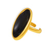 Wholesale Women's Fashion Open Ring French Oval Shape Stainless Steel Pvd Plated With True Gold Color Preservation Heavy Industry Cast Geometric Style