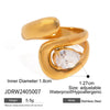 Wholesale Women's Fashion Opening Ring Stainless Steel Baroque Pearl With Geometric Pattern And Electroplating
