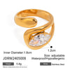 Wholesale Women's Fashion Opening Ring Stainless Steel Baroque Pearl With Geometric Pattern And Electroplating