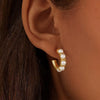 Wholesale Women's Fashion Pearl Geometric Earrings With Electroplating