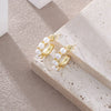 Wholesale Women's Fashion Pearl Geometric Earrings With Electroplating