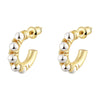 Wholesale Women's Fashion Pearl Geometric Earrings With Electroplating