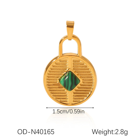 Wholesale Women's Fashion Pendant Jewelry Stainless Steel With Natural Stone Oil Inlaid Zircon And Star Pattern