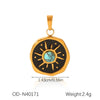 Wholesale Women's Fashion Pendant Jewelry Stainless Steel With Natural Stone Oil Inlaid Zircon And Star Pattern