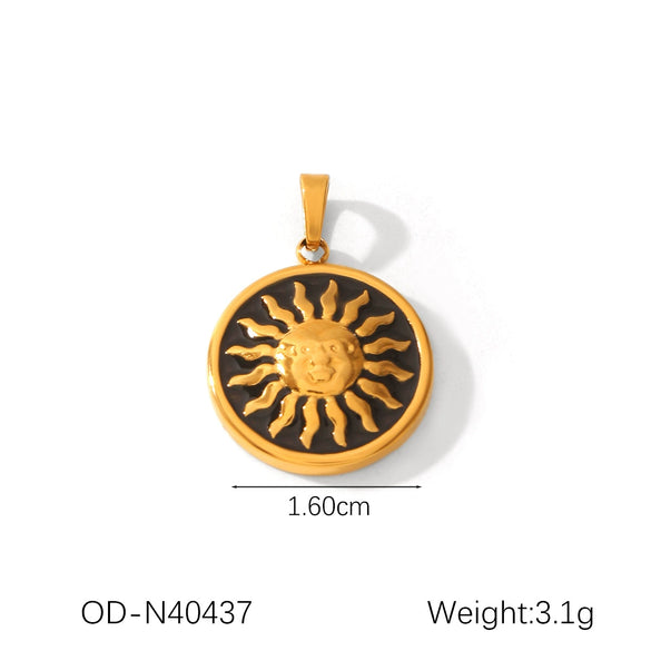 Wholesale Women's Fashion Pendant Jewelry Stainless Steel With Natural Stone Oil Inlaid Zircon And Star Pattern