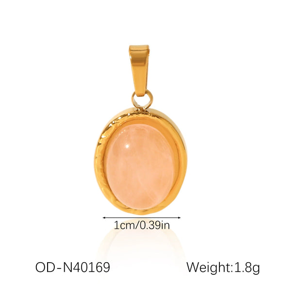 Wholesale Women's Fashion Pendant Jewelry Stainless Steel With Natural Stone Oil Inlaid Zircon And Star Pattern