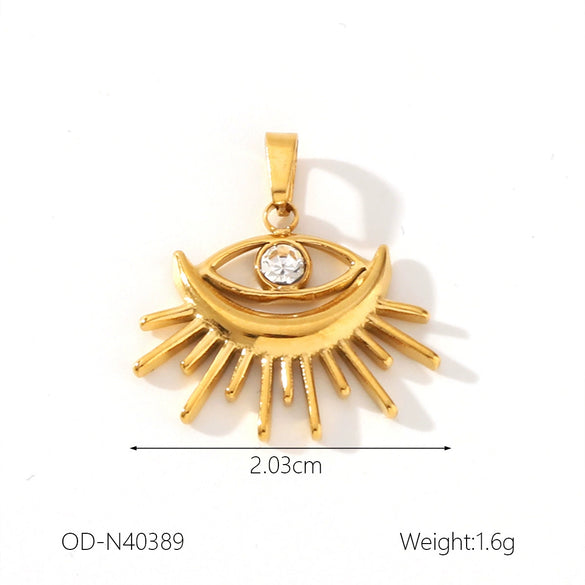Wholesale Women's Fashion Pendant Jewelry Stainless Steel With Natural Stone Oil Inlaid Zircon And Star Pattern