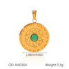Wholesale Women's Fashion Pendant Jewelry Stainless Steel With Natural Stone Oil Inlaid Zircon And Star Pattern