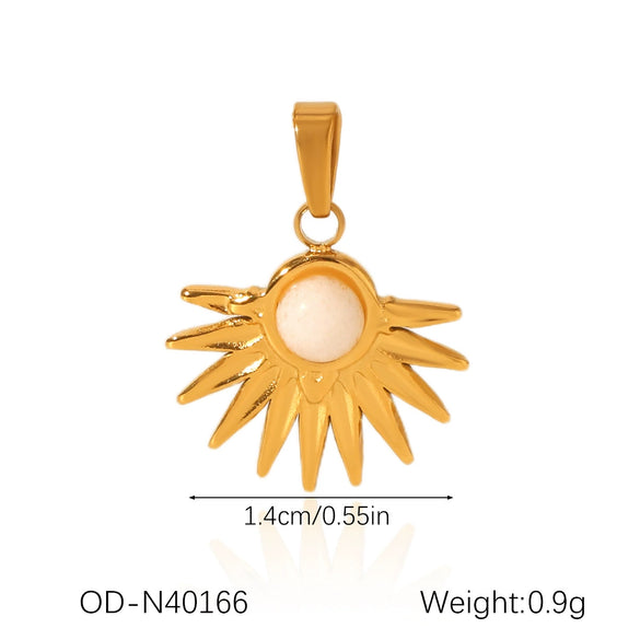 Wholesale Women's Fashion Pendant Jewelry Stainless Steel With Natural Stone Oil Inlaid Zircon And Star Pattern