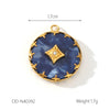 Wholesale Women's Fashion Pendant Jewelry Stainless Steel With Natural Stone Oil Inlaid Zircon And Star Pattern