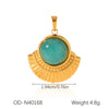 Wholesale Women's Fashion Pendant Jewelry Stainless Steel With Natural Stone Oil Inlaid Zircon And Star Pattern