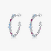 Wholesale Women's Fashion Personality Geometric Zircon Inlaid S925 Sterling Silver Earrings