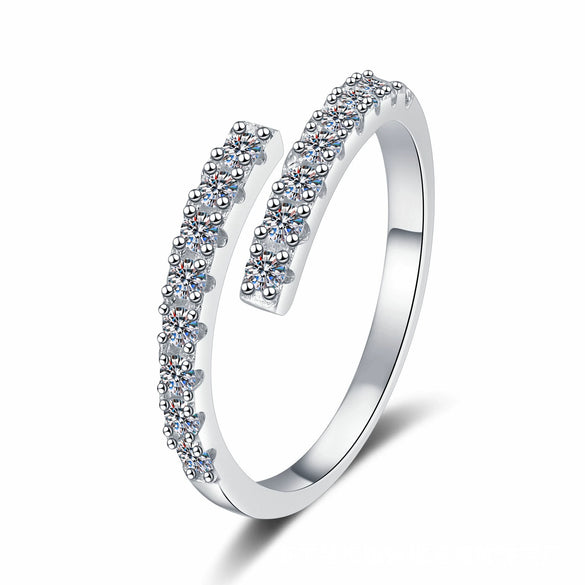 Wholesale Women's Fashion Personality Simple Geometric Moissanite Ring Set With Diamonds Silver 925 Silver