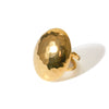 Wholesale Women's Fashion Pleated Hammer Oval Ring In Stainless Steel With Geometric Design And Electroplating