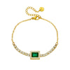 Wholesale Women's Fashion Retro Diamond Square Chain Gold Plated Titanium Steel Bracelet