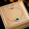 Wholesale Women's Fashion Retro Diamond Square Chain Gold Plated Titanium Steel Bracelet