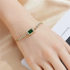 Wholesale Women's Fashion Retro Diamond Square Chain Gold Plated Titanium Steel Bracelet
