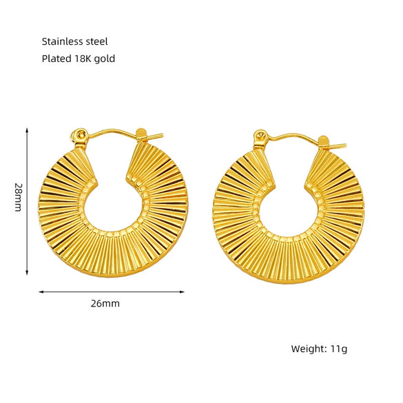 Wholesale Women's Fashion Retro Earrings Stainless Steel Geometric Electroplating