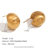 Wholesale Women's Fashion Retro Elegant Geometric Stainless Steel 18K Gold Plated Cast Microinlaid Earrings