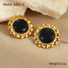 Wholesale Women's Fashion Retro Exaggerated Geometric Stainless Steel 18K Gold Plated Earrings Jewelry