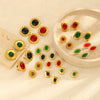 Wholesale Women's Fashion Retro Exaggerated Geometric Stainless Steel 18K Gold Plated Earrings Jewelry