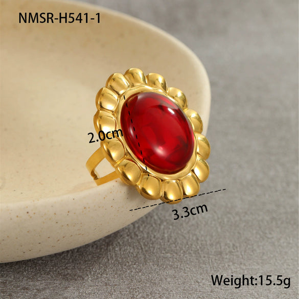 Wholesale Women's Fashion Retro Exaggerated Geometric Stainless Steel 18K Gold Plated Earrings Jewelry