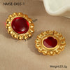Wholesale Women's Fashion Retro Exaggerated Geometric Stainless Steel 18K Gold Plated Earrings Jewelry