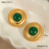 Wholesale Women's Fashion Retro Exaggerated Geometric Stainless Steel 18K Gold Plated Earrings Jewelry