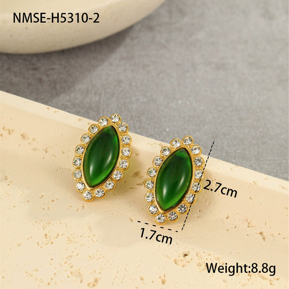 Wholesale Women's Fashion Retro Exaggerated Geometric Stainless Steel 18K Gold Plated Earrings Jewelry