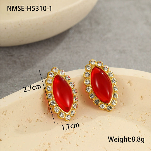 Wholesale Women's Fashion Retro Exaggerated Geometric Stainless Steel 18K Gold Plated Earrings Jewelry