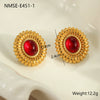 Wholesale Women's Fashion Retro Exaggerated Geometric Stainless Steel 18K Gold Plated Earrings Jewelry