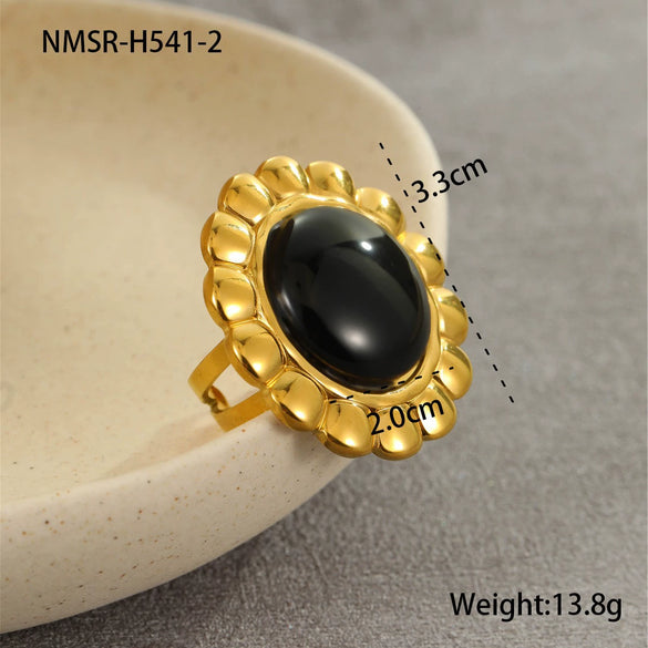 Wholesale Women's Fashion Retro Exaggerated Geometric Stainless Steel 18K Gold Plated Earrings Jewelry