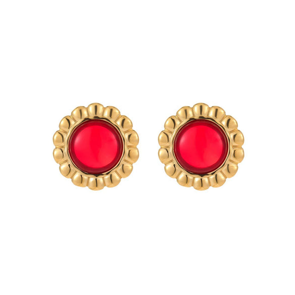 Wholesale Women's Fashion Retro Exaggerated Geometric Stainless Steel 18K Gold Plated Earrings Jewelry