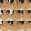 Wholesale Women's Fashion Retro Exaggerated Gold Electroplated Stainless Steel Chain Necklace With Star And Heart Elements