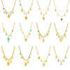 Wholesale Women's Fashion Retro Exaggerated Gold Electroplated Stainless Steel Chain Necklace With Star And Heart Elements