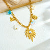 Wholesale Women's Fashion Retro Exaggerated Heart Shape Stainless Steel Electroplated Necklace Jewelry