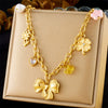 Wholesale Women's Fashion Retro Exaggerated Heart Shape Stainless Steel Electroplated Necklace Jewelry