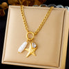 Wholesale Women's Fashion Retro Exaggerated Heart Shape Stainless Steel Electroplated Necklace Jewelry