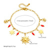 Wholesale Women's Fashion Retro Facet Star Pendant Chain Stainless Steel Electroplated Jewelry Bracelet