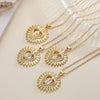 Wholesale Women's Fashion Retro Geometric Copper 18K Gold Plated Zircon Cross Virgin Heart Pendant Necklace