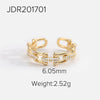 Wholesale Women's Fashion Retro Geometric Open Ring Copper With 18K Gold And Diamond Treatment