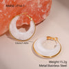 Wholesale Women's Fashion Retro Geometric Stainless Steel 18K Electroplated Earrings