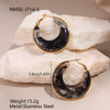 Wholesale Women's Fashion Retro Geometric Stainless Steel 18K Electroplated Earrings