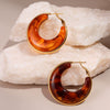Wholesale Women's Fashion Retro Geometric Stainless Steel 18K Electroplated Earrings