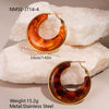 Wholesale Women's Fashion Retro Geometric Stainless Steel 18K Electroplated Earrings